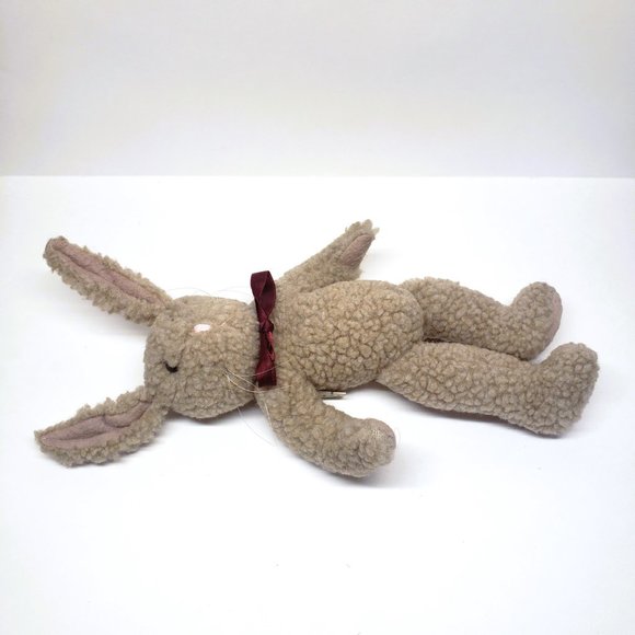 Vintage Boyds Bear Bunny Rabbit Bean Bag Plush Tan Easter Posable Ears 13" - Picture 5 of 10